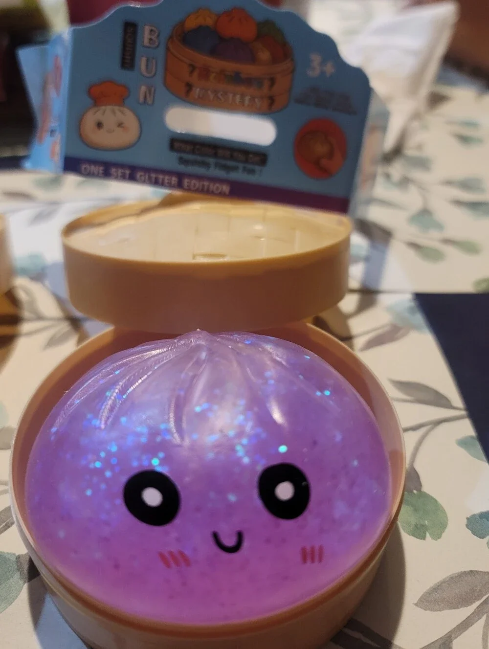 Squishy Dumpling Bun Glitter Purple Toy -